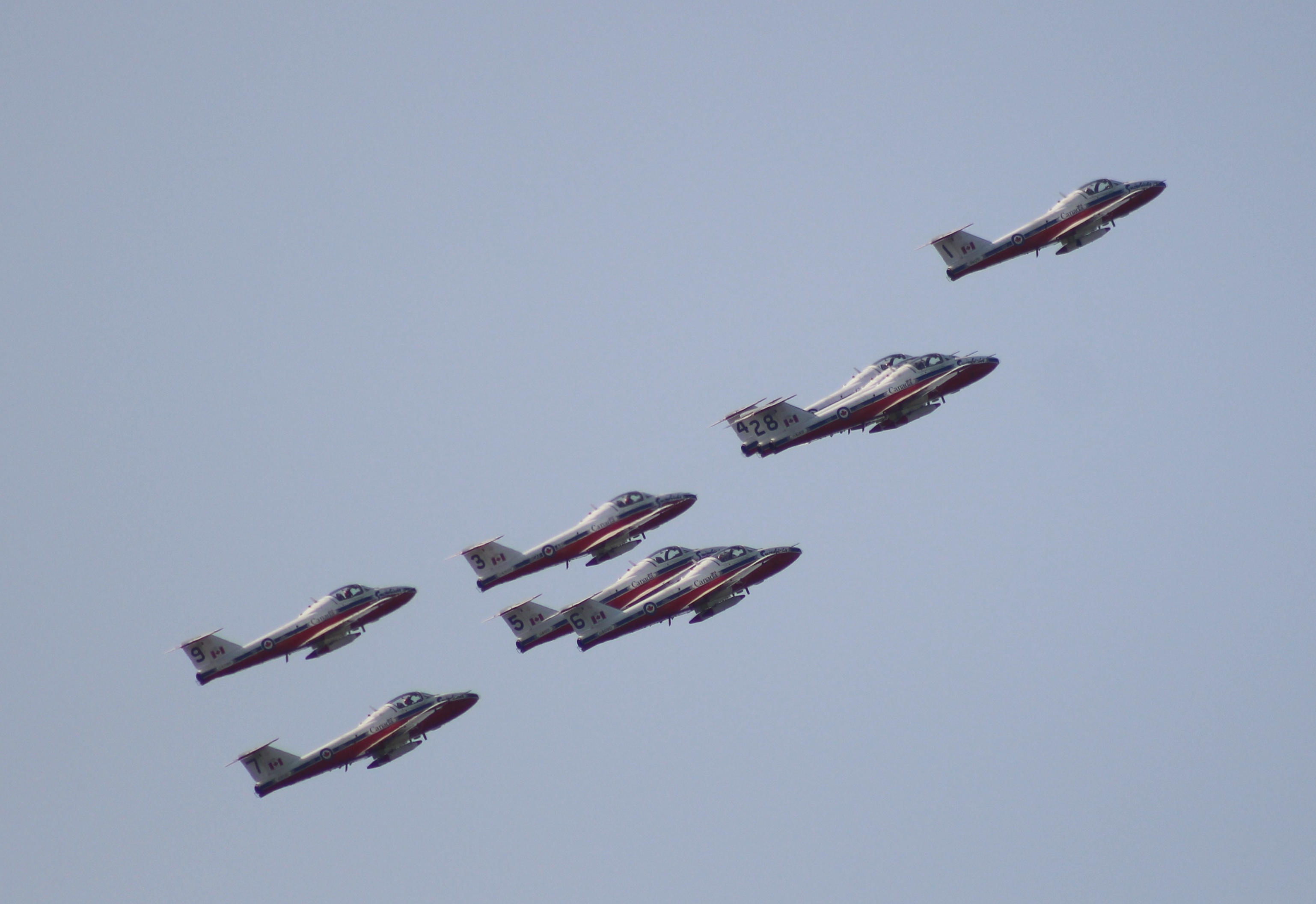 another formation view of the snowbirds