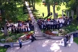 aerial video production niagara parkway wedding